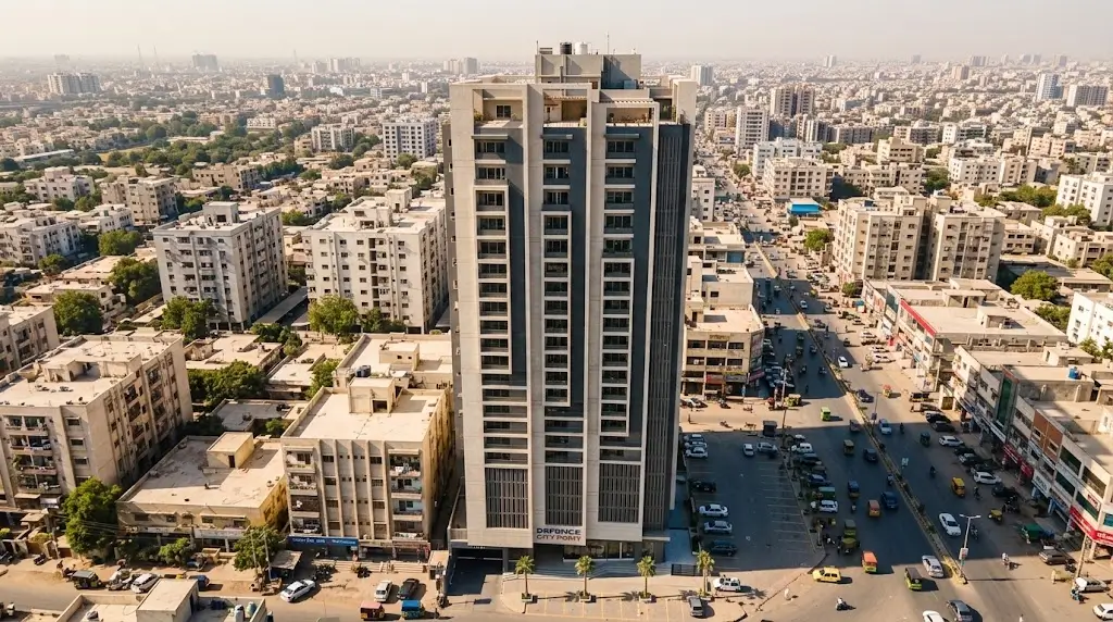 Explore Defence City Point Karachi, a new project by Gehani Builders. Learn about location, property options, amenities, and benefits.